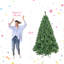 Arbre de Noël pleine hauteur intelligent pré-éclairé-673998113