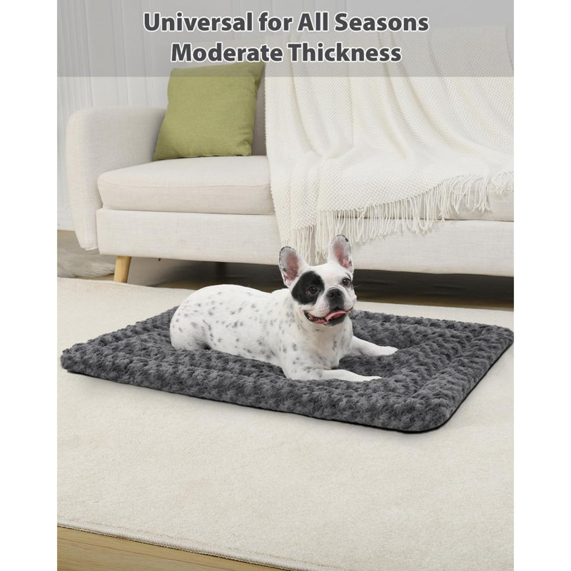 Tapis de lit pour chien lavable, tapis de caisse réversible pour chien, moelleux et moelleux, H 1,5 po x l 41 po x P 27 po