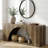 Wooden Console Table With Storage Shelves, 62.99" Modern Entryway Table Sofa Table With Arched Design