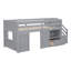 TWIN BED, SOLID WOOD TWIN SIZE LOW LOFT BED WITH STAIR, DRAWER-106845148