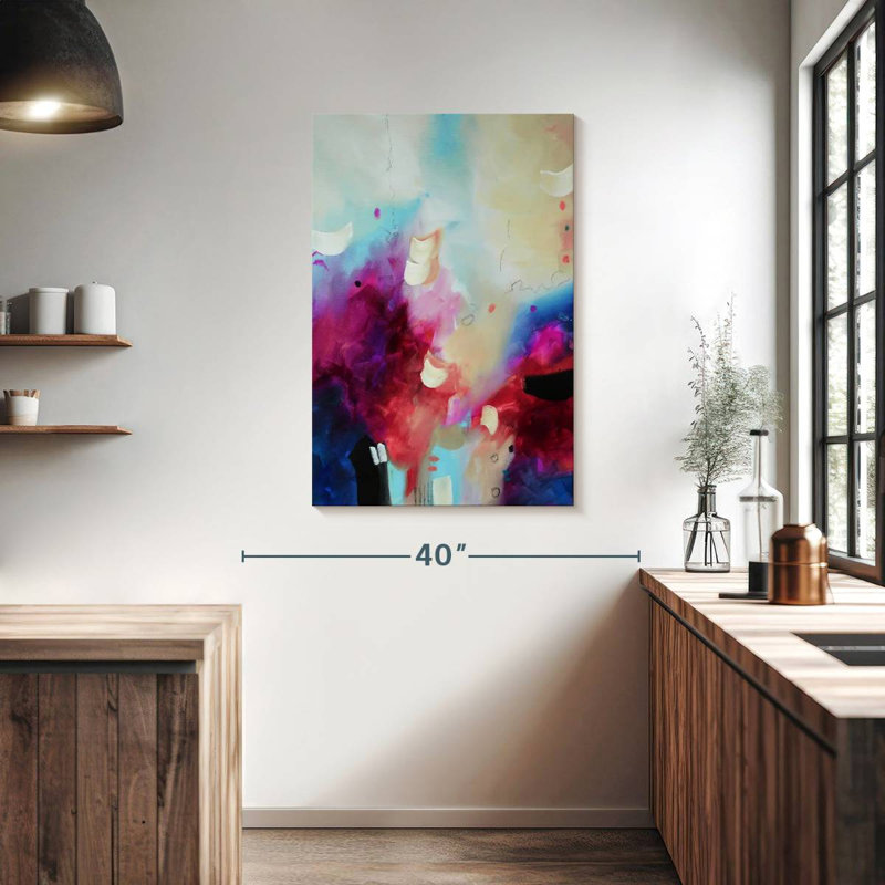 Avery fuchsia et bleu I, H 39 po x l 26 po