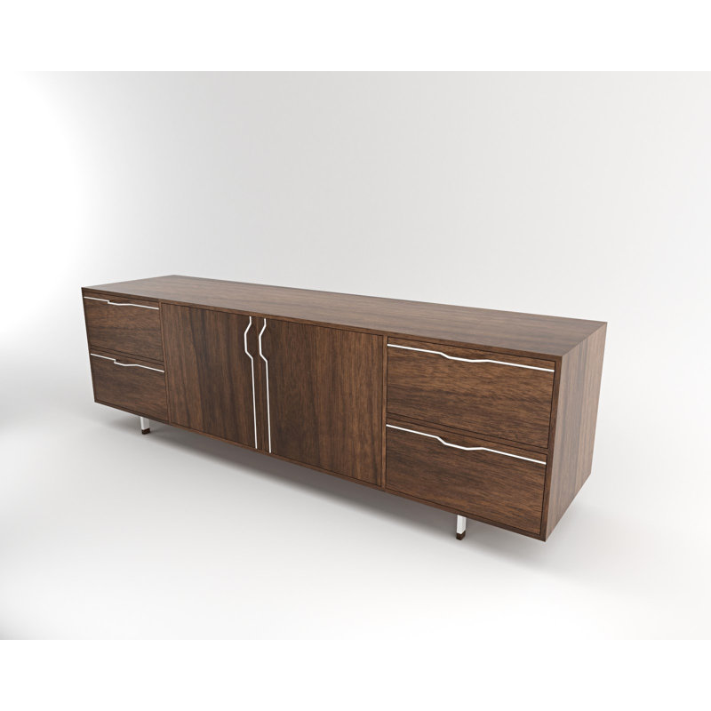 Chapman 94'' Sideboard, Walnut/White