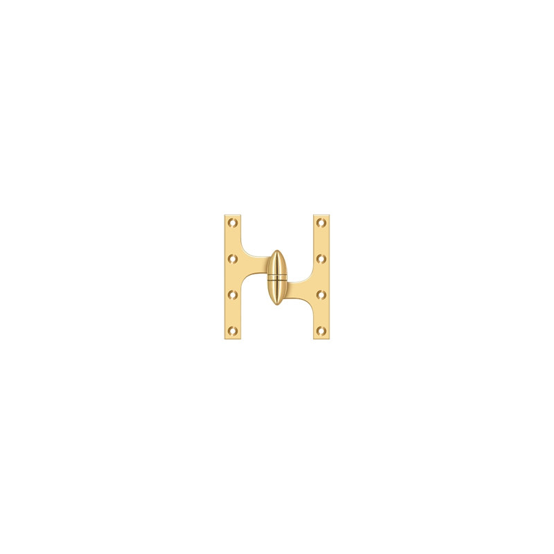 Hinge, PVD Polished Brass, Right Hand