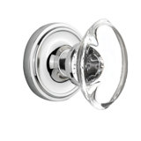 Classic Rosette with Oval Clear Crystal Door Knob
