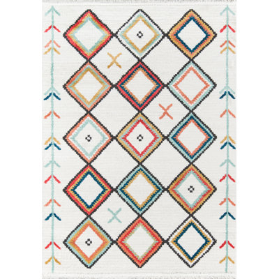 Tapis ivoire / rouge Addie