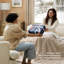 Double Stitch 100% Cotton Soft Knit Throw for Couch Geometric Pattern-108939590-108939588
