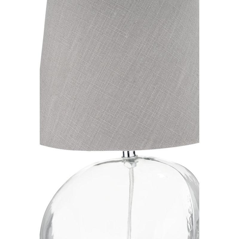 Mila Glass Table Lamp, Grey