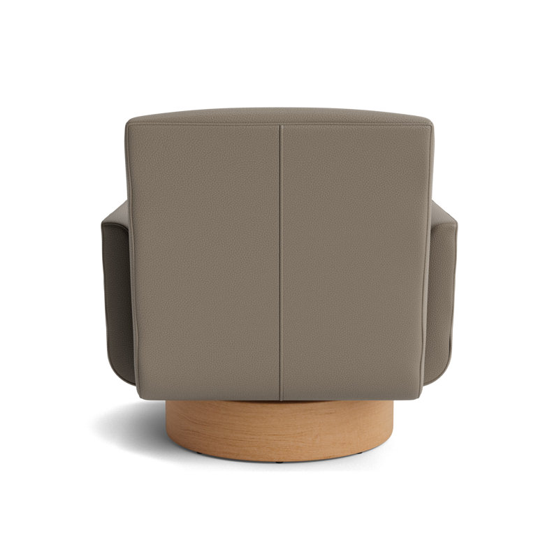 Supernova Full Swivel Leather Chair, Natural, Greenwich Performance Leather - Pewter