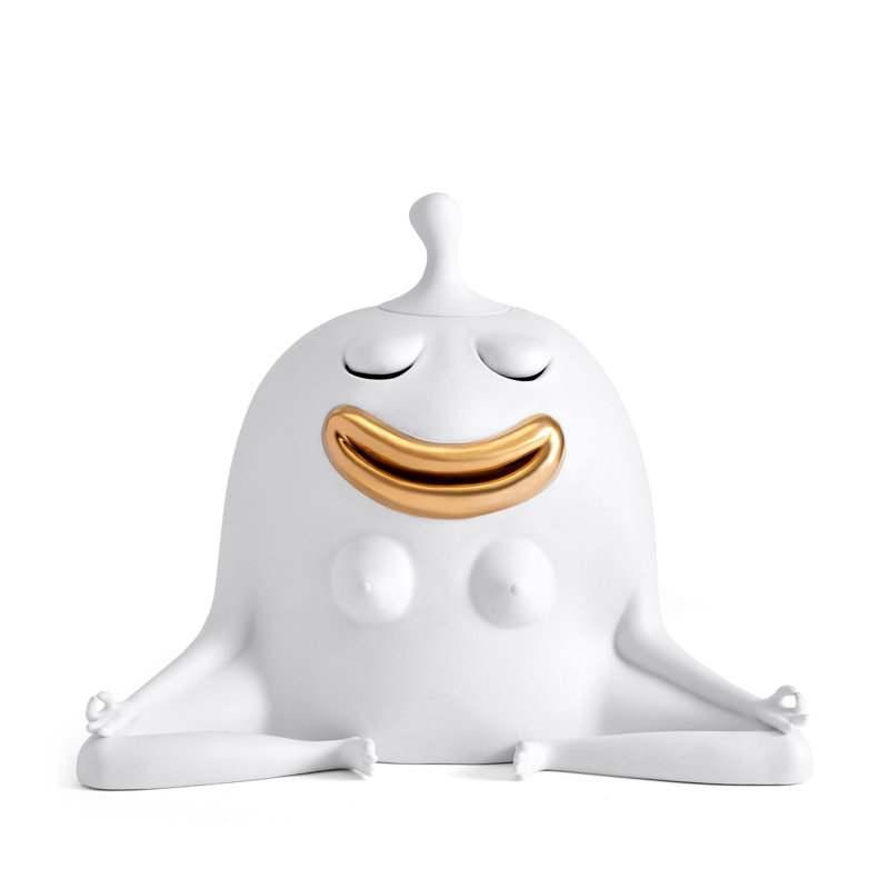 Haas Meditator Incense Holder - White + Gold