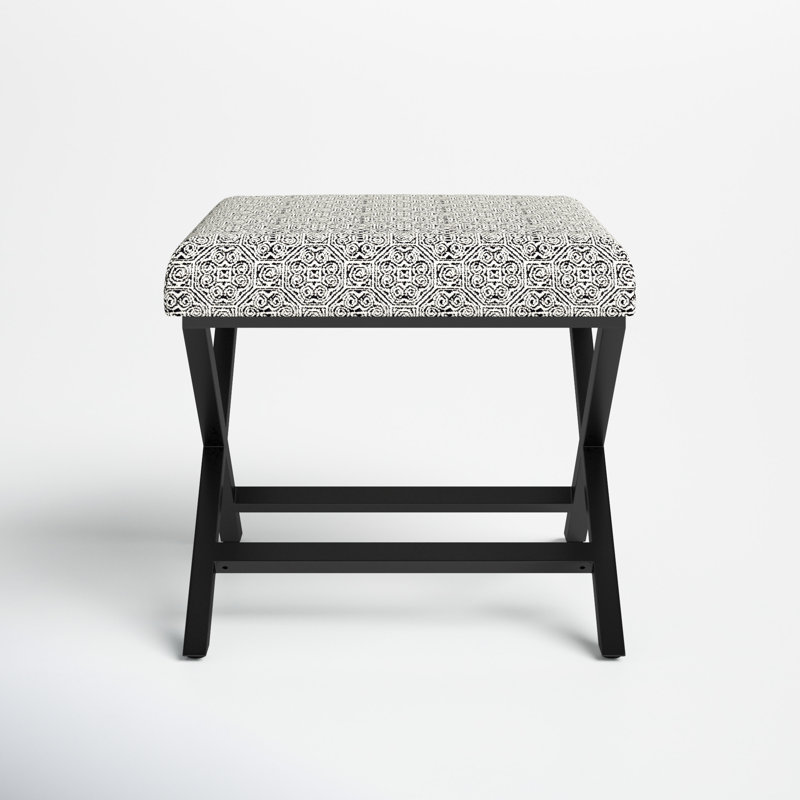 Priscilla Upholstered Ottoman, Black