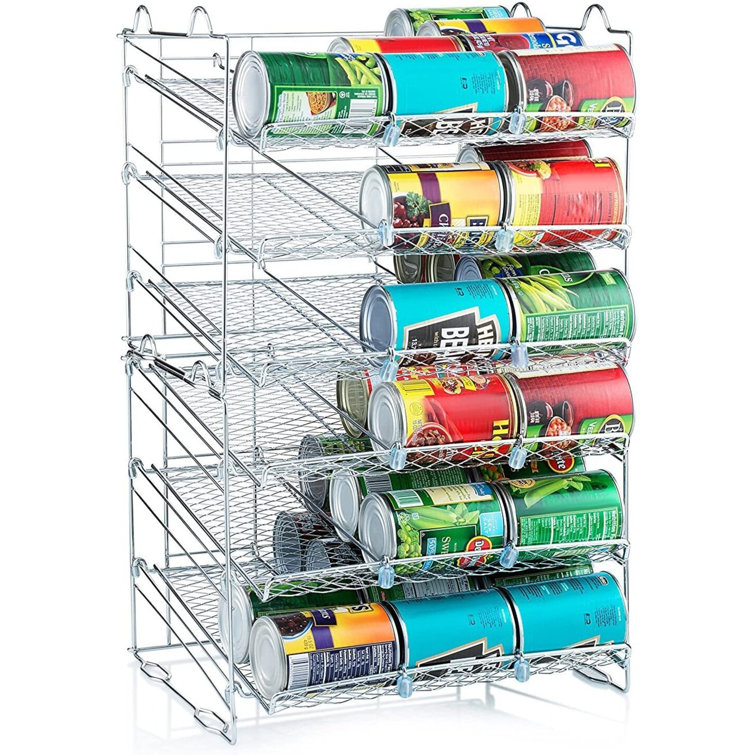 Simple Trending Can Rack Organizer, Stackable Can Storage Dispenser Holds  up to 36 Cans for Kitchen Cabinet or Pantry, Chrome