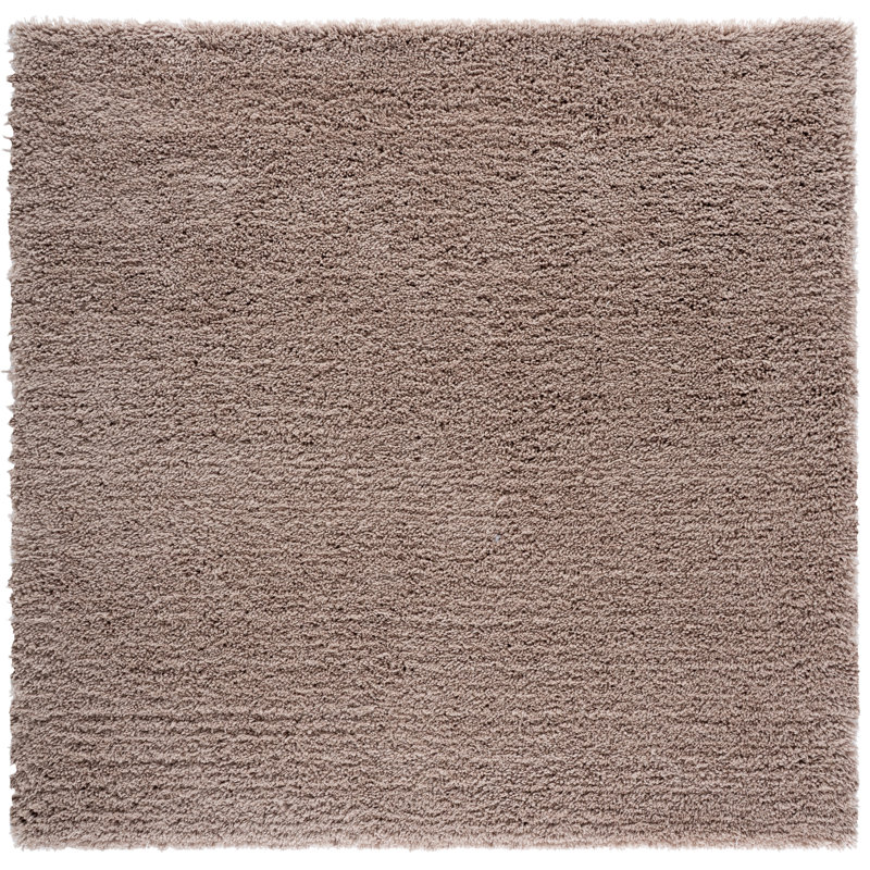 Assar Handmade Tufted Taupe Area Rug, Square 7'