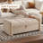 Teddy Storage Bench with Thick Cushions and Tufted Flip Top,with 2 Pillows-1777339114
