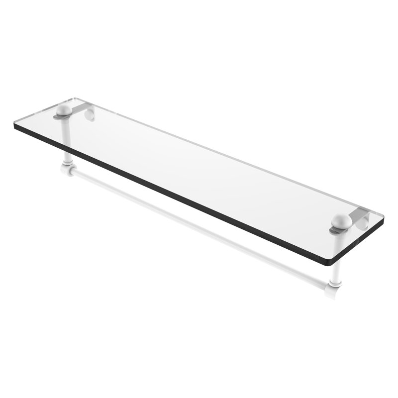 Gober Bracket Shelf with Towel Bar, 22", Matte White