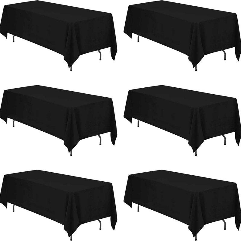6 Pack Tablecloths 70 X 120 Inch For 6Ft Or 8Ft Rectangle Tables - Rectangular Bulk Polyester Fabric Washable Cloth Cover For Wedding Reception Banquet Birthday Party