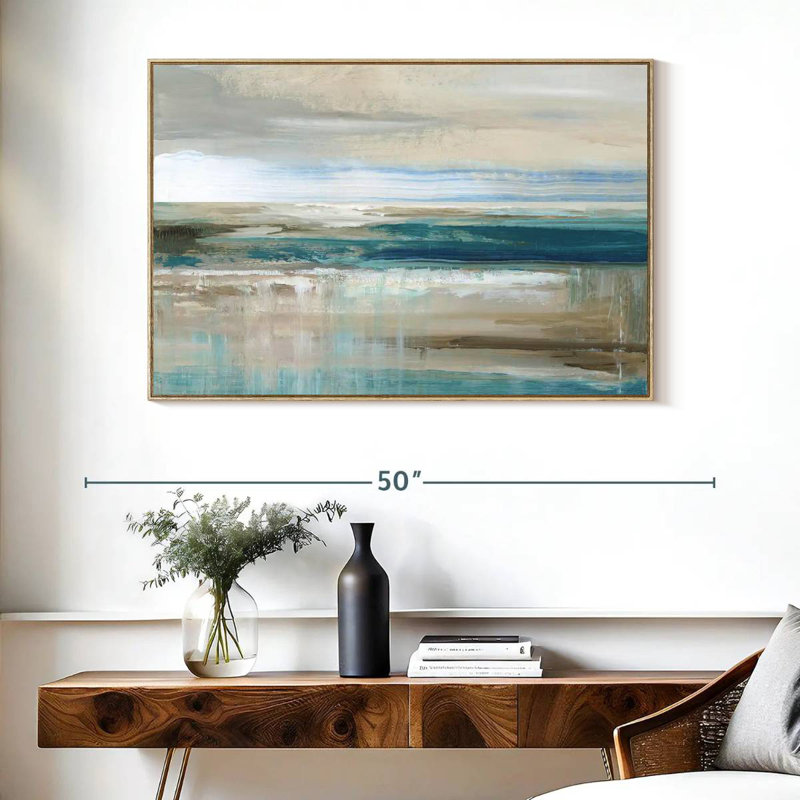 Mer de Kofi, Cadre flottant en bois naturel, 40 po x 27 po