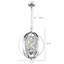 Luminaire suspendu sphérique unique de 12,6 pouces avec accents de cristal Dennita