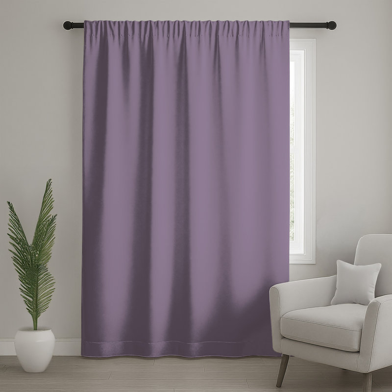 Rideaux de fenêtre de couleur unie mauve, voilages et voilages unis - 1 panneau, Blocage, 50 po x 80 po - 1 panneau