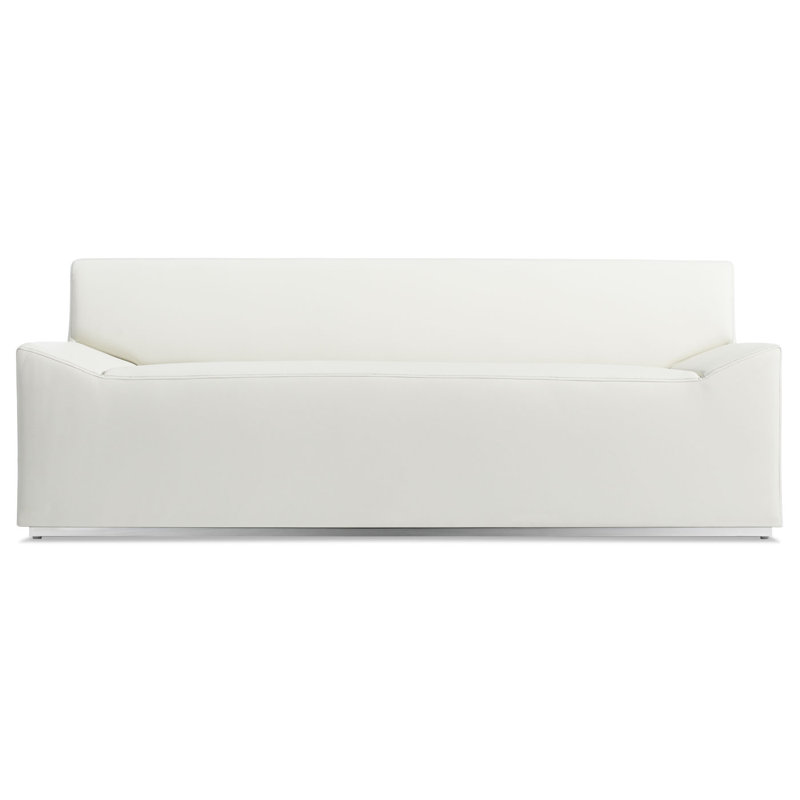 Couchoid Leather Sofa, Slate Genuine Leather, 28" H x 75" W x 34" D