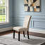 Chaise d'appoint en lin et chêne foncé
