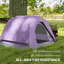 Outsunny 3-4 Person Camping Tent Easy Set Up Dome Tent Purple