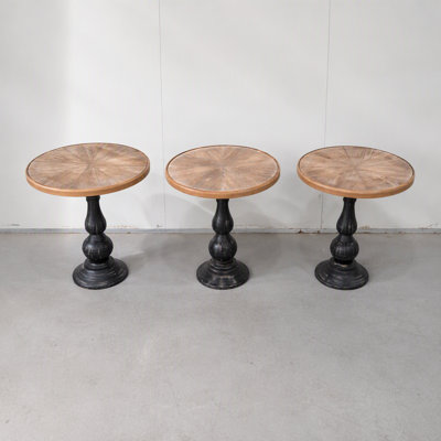 Wooden End Tables Retro Side Table French Country Accent Coffee Side Table Modern Small Round Tea Table Pedestal Side End Table for Living Room Househ