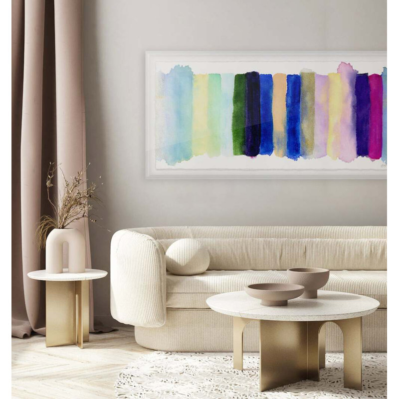 Radiant Stripe #2 By Kristi Kohut, 17" H x 30" W, White Wood