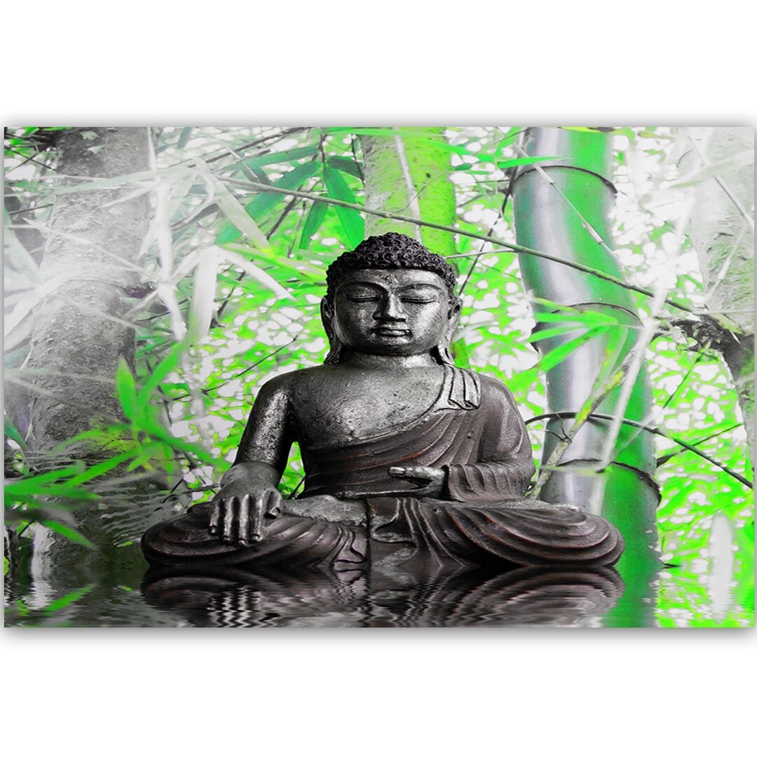 Leinwandbild Buddha und Bambus 1