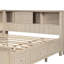Lit de jour en bois pleine grandeur avec rangement et 3 tiroirs, finition lait blanc antique, fabrication fiable pour une utilisation durable-1186749587