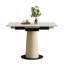 Table de salle à manger avec base en acier inoxydable recouverte de cuir pour la cuisine, petits appartements-129215519