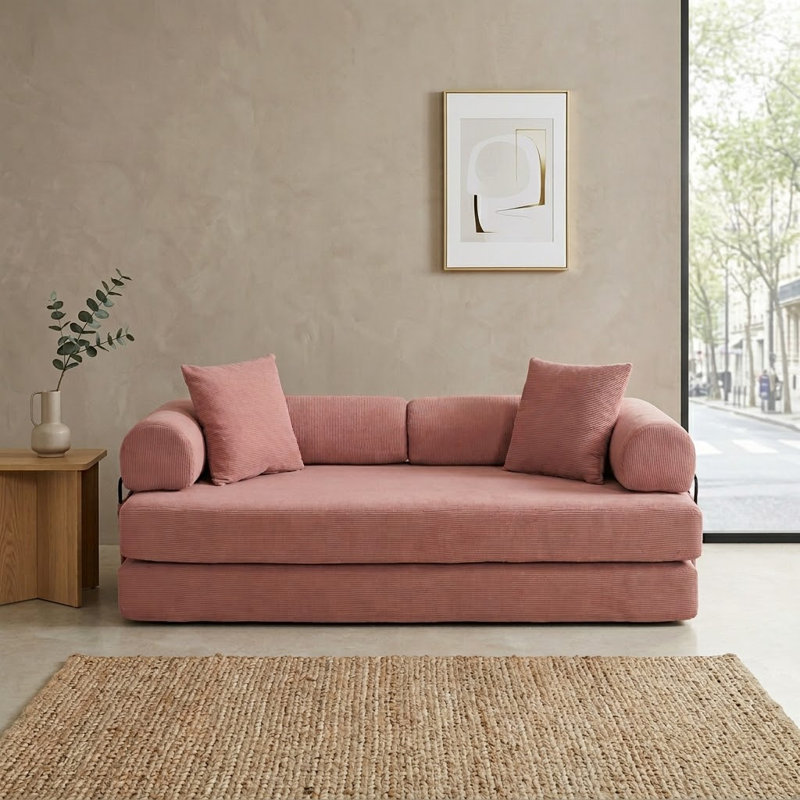 Canapé-lit Boneless, Pink Corduroy