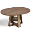 Table de salle à manger extensible de 109 à 150 cm, ronde à ovale avec tablette de rangement, 4 à 8 couverts, rallonge amovible, pour cuisine et salle à manger, noyer-1967643429
