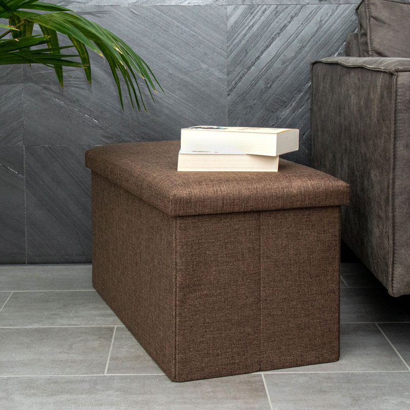 Emilyjane 78cm Wide Rectangle Solid Colour Ottoman with Storage, Brown