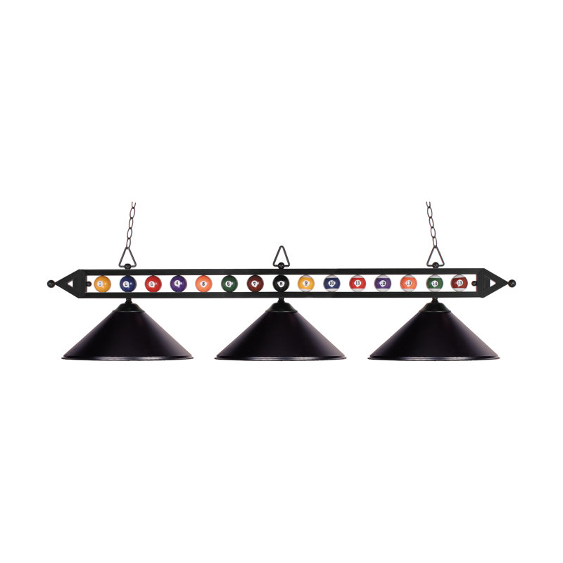 Lustre linéaire à 3 lumières de 58 po Designer Black Classics - noir mat