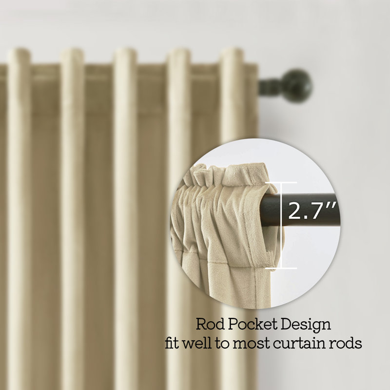 Rideaux occultant et isolant, L 52 po x L 84 po, Beige