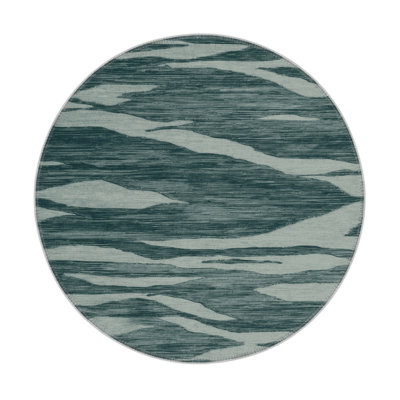 Abstract Green Indoor and Outdoor Area Rug
