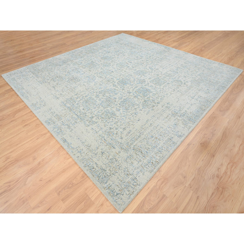 Tapis carré gris en laine et soie tissés à la main 10 pi 1 po x 10 pi 1 po A279ADDD702D4FCA8FE13001EFCC6A56, Carré 10 pi