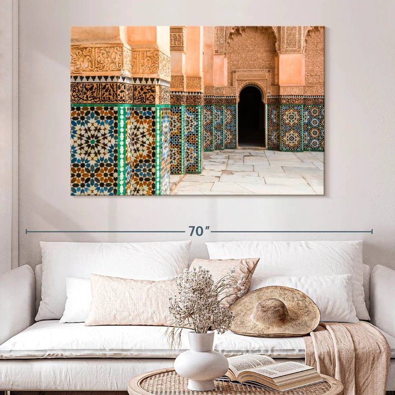 Mosaïques de la cour marocaine Nicci, H 34 po x l 51 po