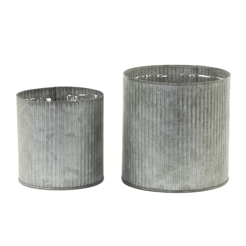 Vase de table en zinc ondulé Vennie, H 5 po x l 5 po x P 5 po