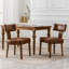 Ensemble de 2 chaises de salle à manger de style Mid-Century moderne en cuir de polyuréthane rembourré avec dossier incurvé et structure en bois franc-1292742458
