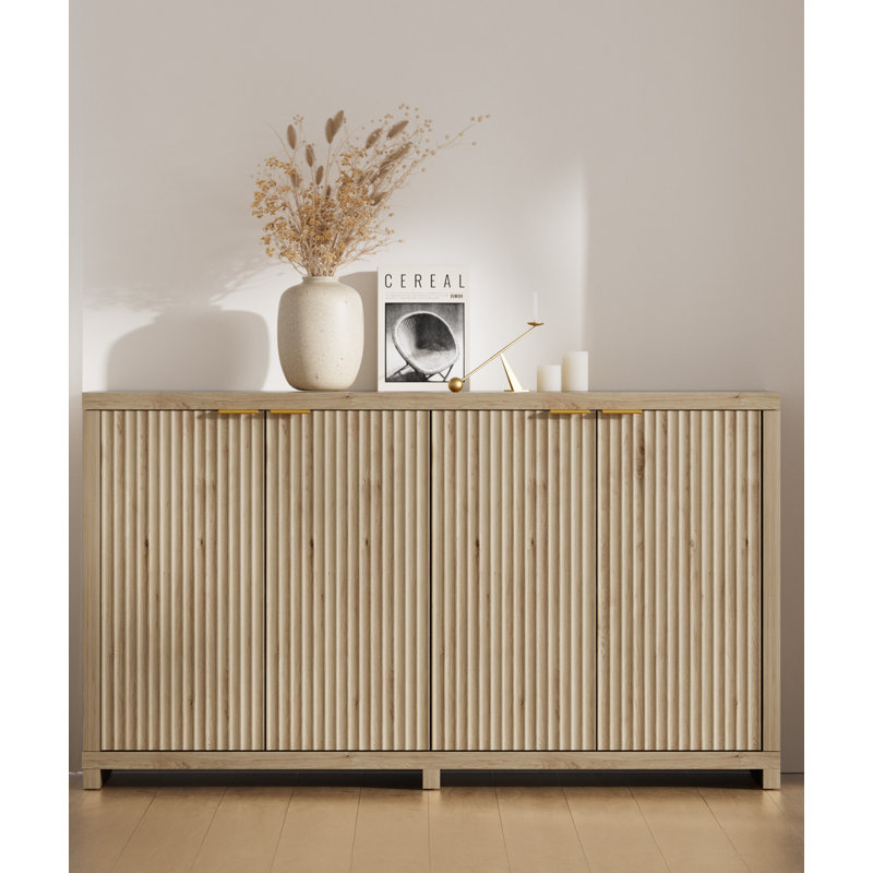 55'' Modern Sideboard Buffet Cabinet with Adjustable Shelves