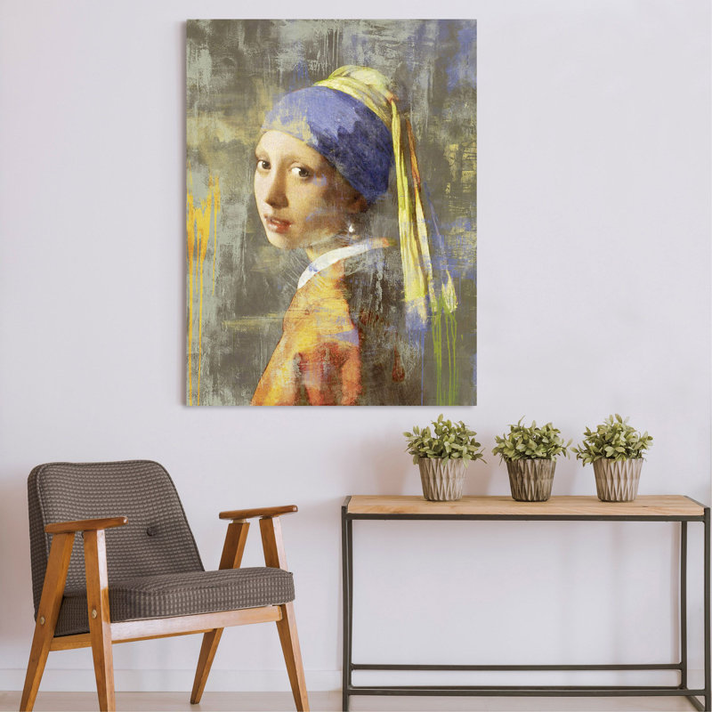 Vermeer's Girl 2.0 by Eric Chestier - Wrapped Canvas Painting, 100cm H x 70cm W x 4cm D