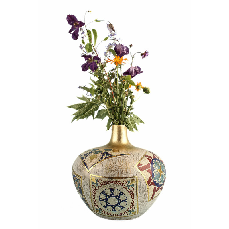 Hand-Painted Decorative Pot, Ceramic Body, 7.1 in Diameter x 6.7 in Height | Elegant Home Décor for Indoor Plants, Stylish and Unique Design | Perfect for Living Room, Bedroom, and Office Spaces
