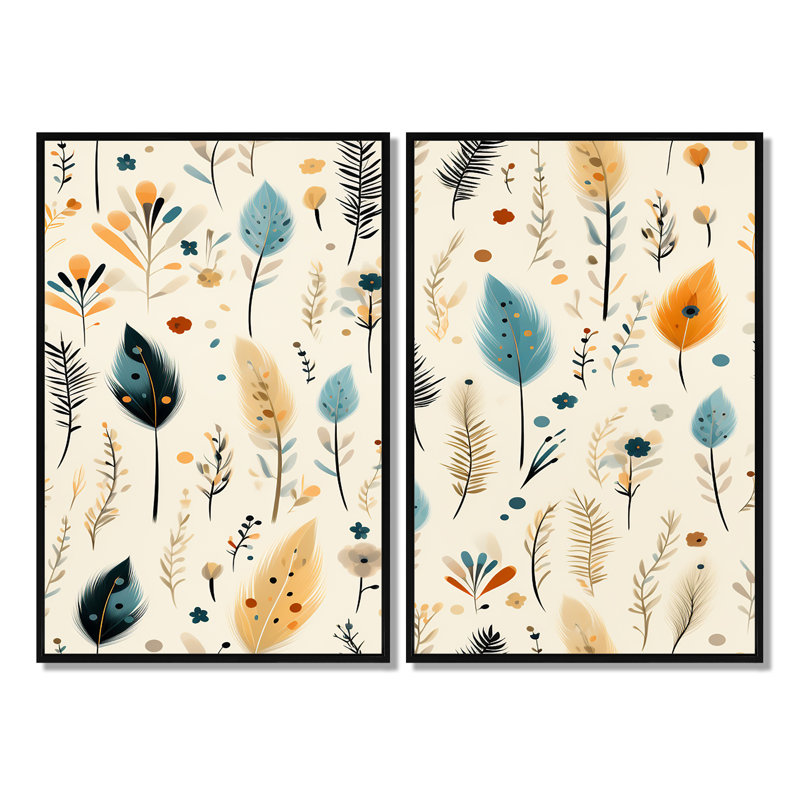 Motif bohème antique antique et minimalisme rétro - impressions sur toile beiges, Noir, H 36 po x l 48 po
