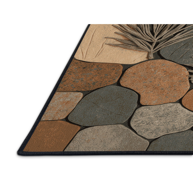 Tapis brun lavable à la machine, Rectangle 6 pi x 9 pi