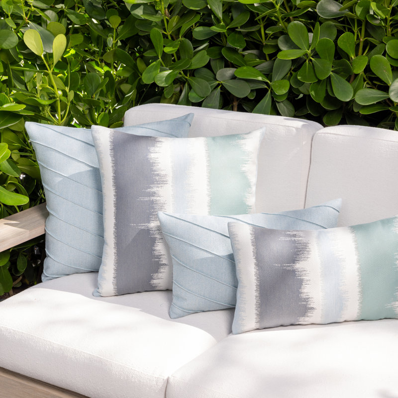 Uplift Indoor/Outdoor Pillow Cover & Insert, 12" H x 20" W, Blue, Rectangular