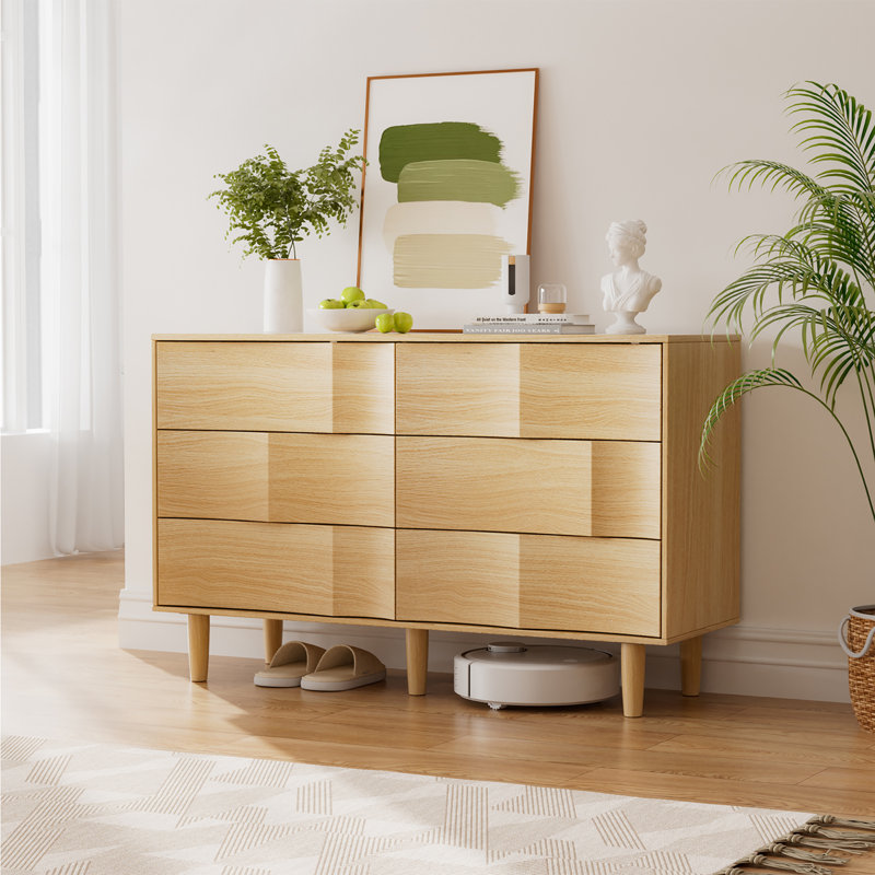 Commode 6 tiroirs en bois avec tiroirs l 47 po