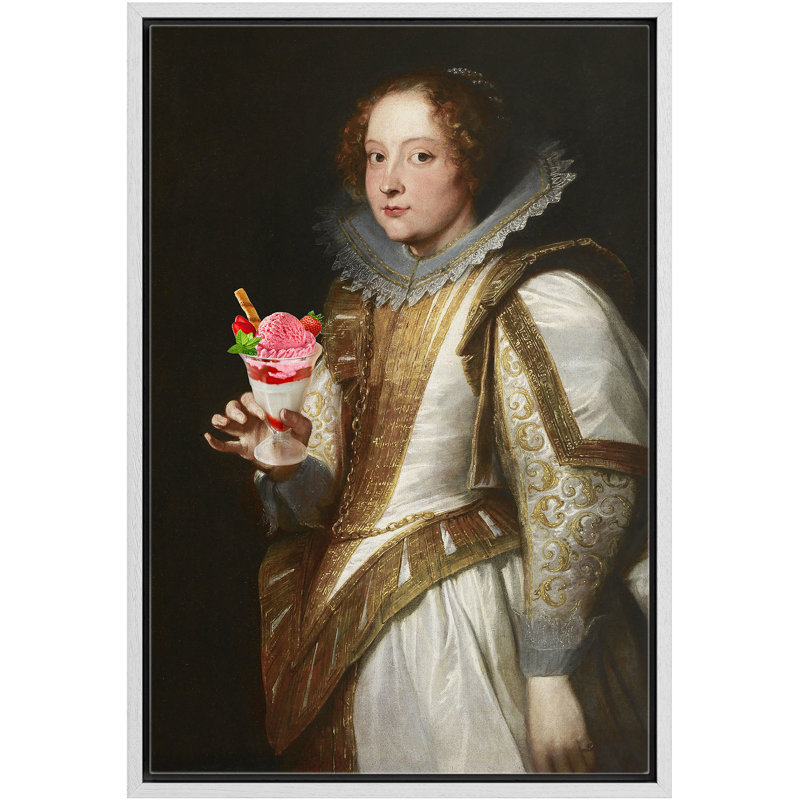 «English British Queen Sundae», Cadre flottant blanc, H 24 po x l 16 po