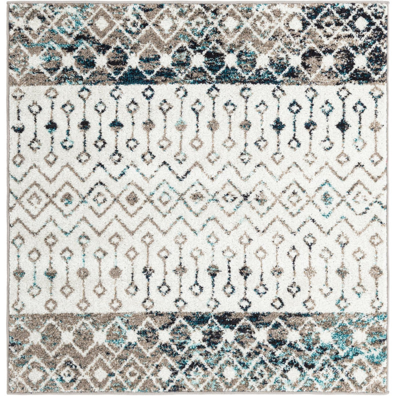 Abstract Indoor Rug, Square 4'
