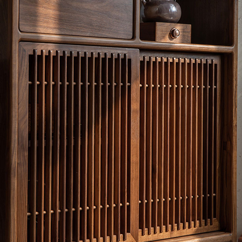 New Chinese Style Lattice Door Bookcase